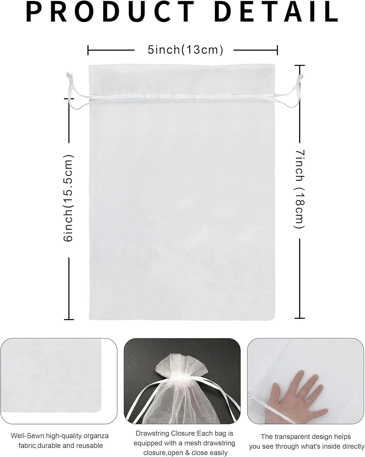 120PCS Sheer Organza Bags 5X7 inches Mesh Drawstring Gift Bags Small for Jewelry Wedding Party Baby Shower Favor Bags (Rainbow )