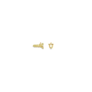 14k Gold Screw U Stud Earrings