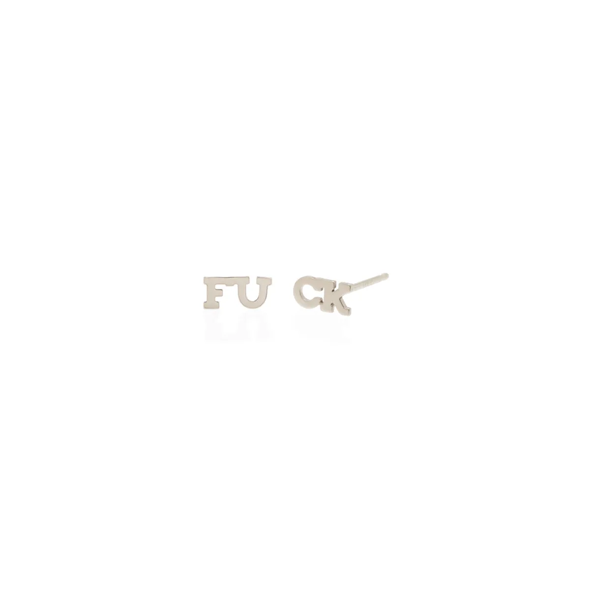14k itty bitty split FUCK studs