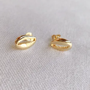 18k Gold Filled Cowrie Shell Protection Earrings