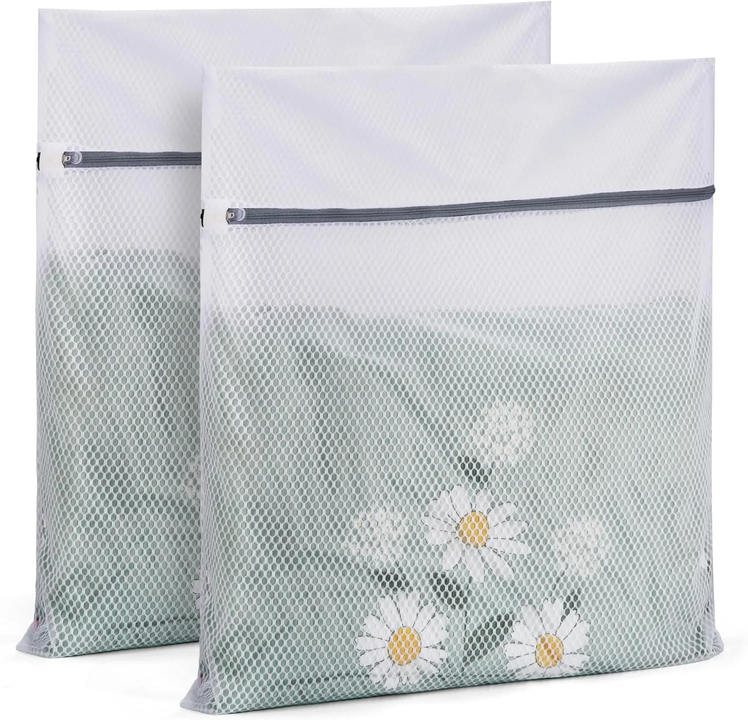 2 Pack XXL Durable Honeycomb Mesh Laundry Bags for Delicates with Premium Zipper, Lingerie Bags for Washing Delicates, Laundry Mesh Wash Bags for Bed Sheet,Bed cover,Blanket,Curtain, Sweater