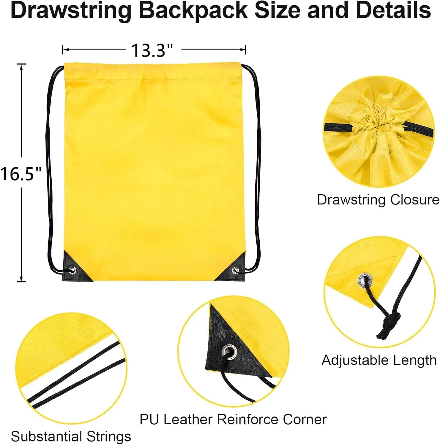 25 Pieces Drawstring Bags Bulk Drawstring Backpack Draw String Bag Cinch Sack for Gym Traveling Yoga Outdoor Sports (25 Colors)