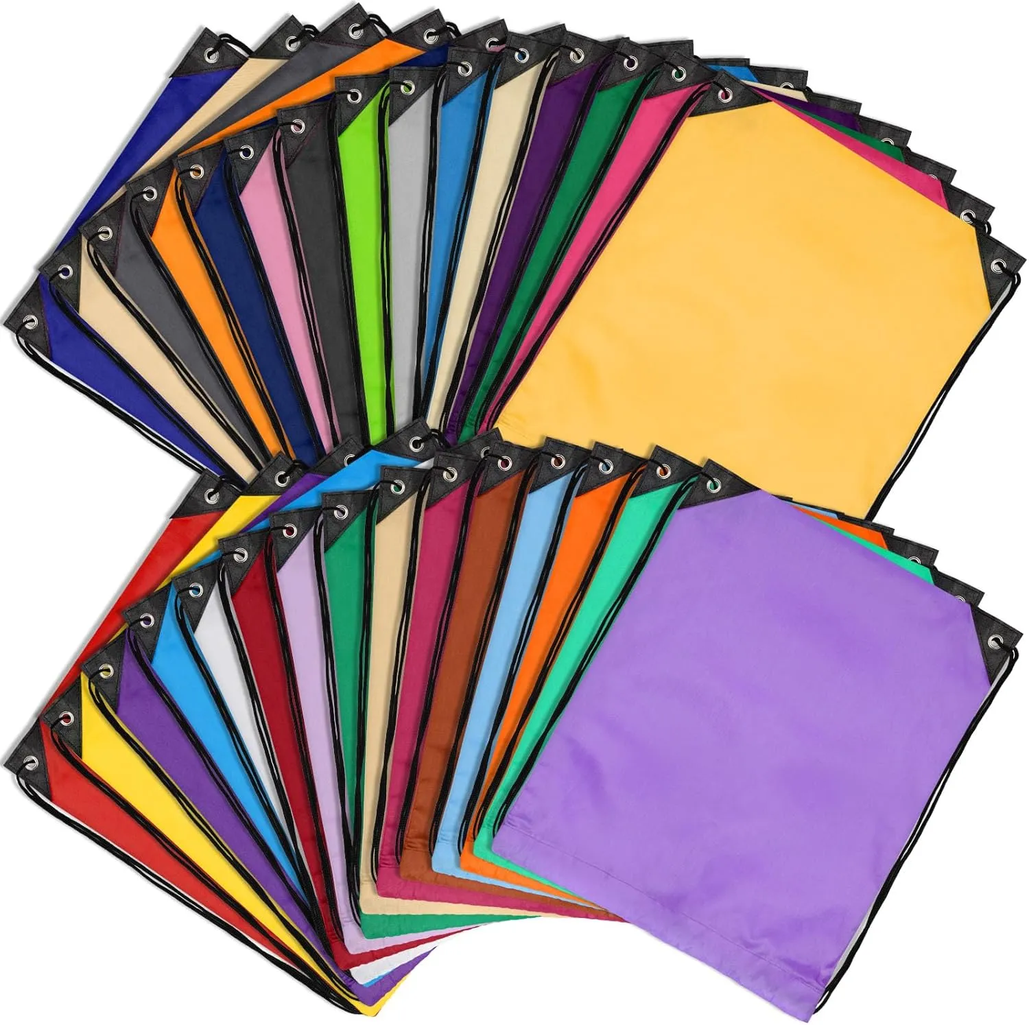 25 Pieces Drawstring Bags Bulk Drawstring Backpack Draw String Bag Cinch Sack for Gym Traveling Yoga Outdoor Sports (25 Colors)