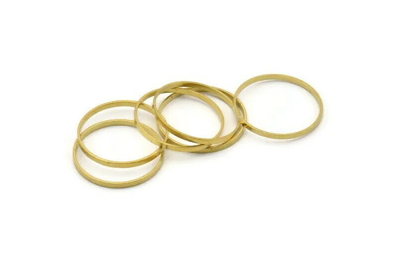 25mm Circle Connectors - 25 Raw Brass Circle Connectors (25x0.8x2mm) D0313