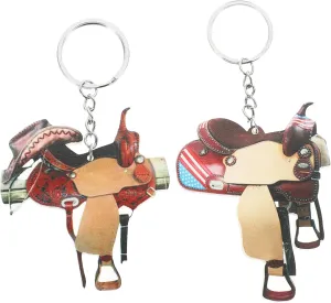 2Pcs Saddle Shaped Aesthetic Keychains for and Bags Durable Western Party Ornaments present for Stylish Key Rings with Unique Design