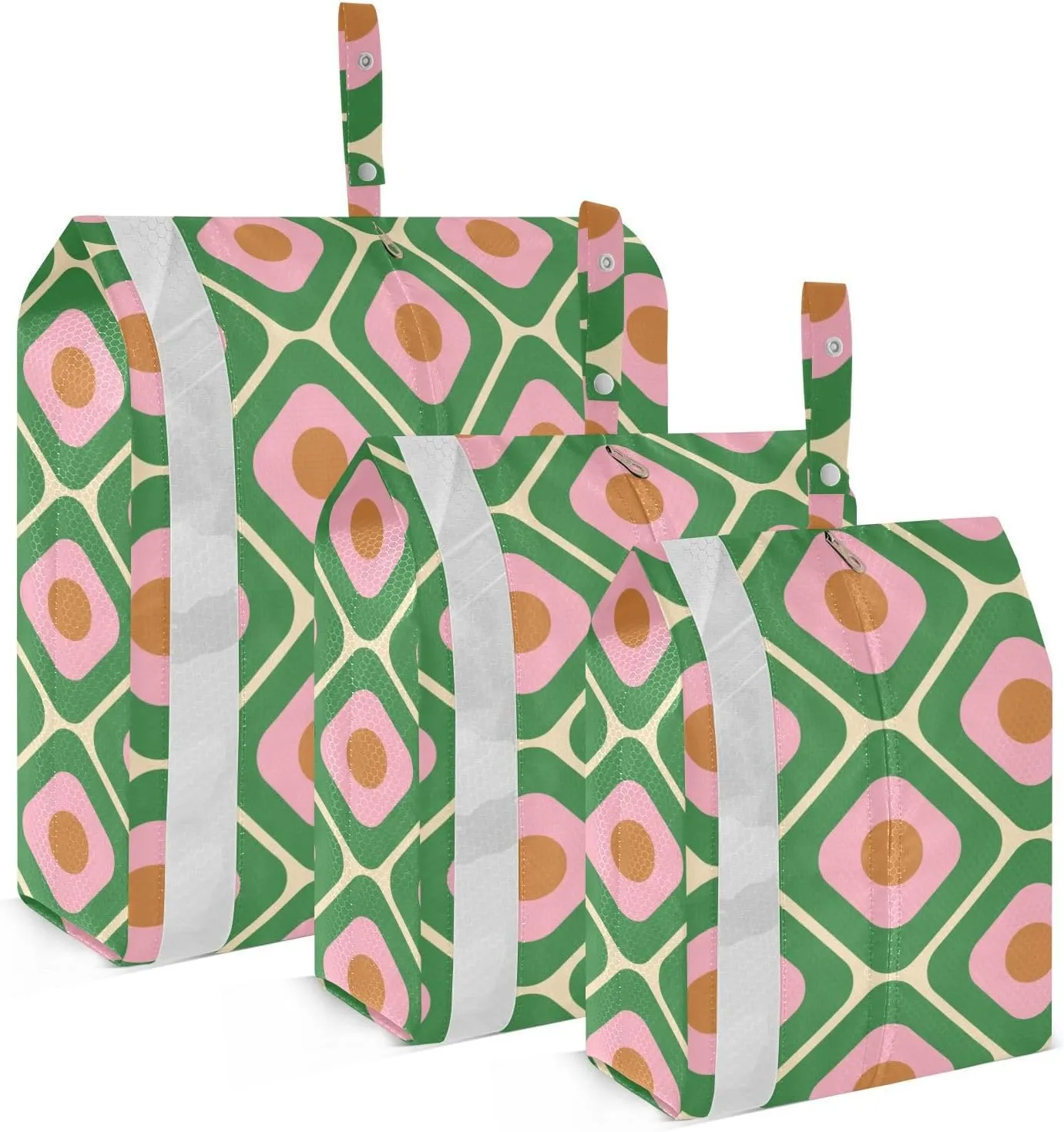 3 Set Travel Packing Cubes For Suitcases, Green Pink Plaids, Stackable, Garment Bag Closet Storage, Luggage Space Saver, Organizadores De Maletas Para