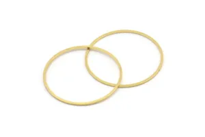 31.5mm Circle Connectors - 24 Raw Brass Circle Connectors (31.5x0.80mm) A4083