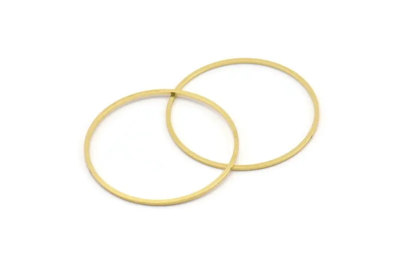 31.5mm Circle Connectors - 24 Raw Brass Circle Connectors (31.5x0.80mm) A4083