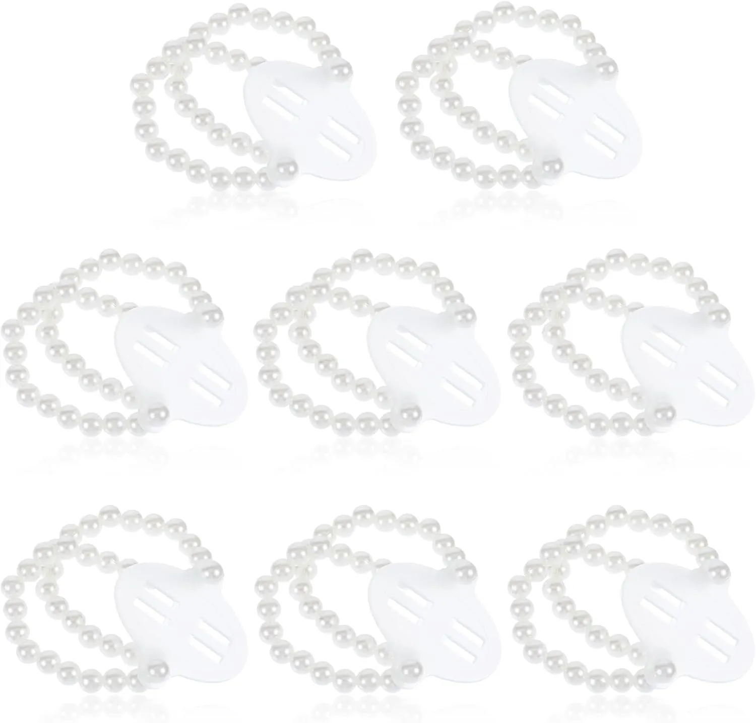8 Pcs Pearl Corsage Wristlet Band, Elastic Pearl Bead Wrist Corsage Bracelets for Wedding Prom-Handmade Wrist Corsages Supplies for Hand Flower DIY