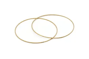 80mm Circle Connectors - 12 Raw Brass Circle Connectors (80x1x1mm) BS 1101