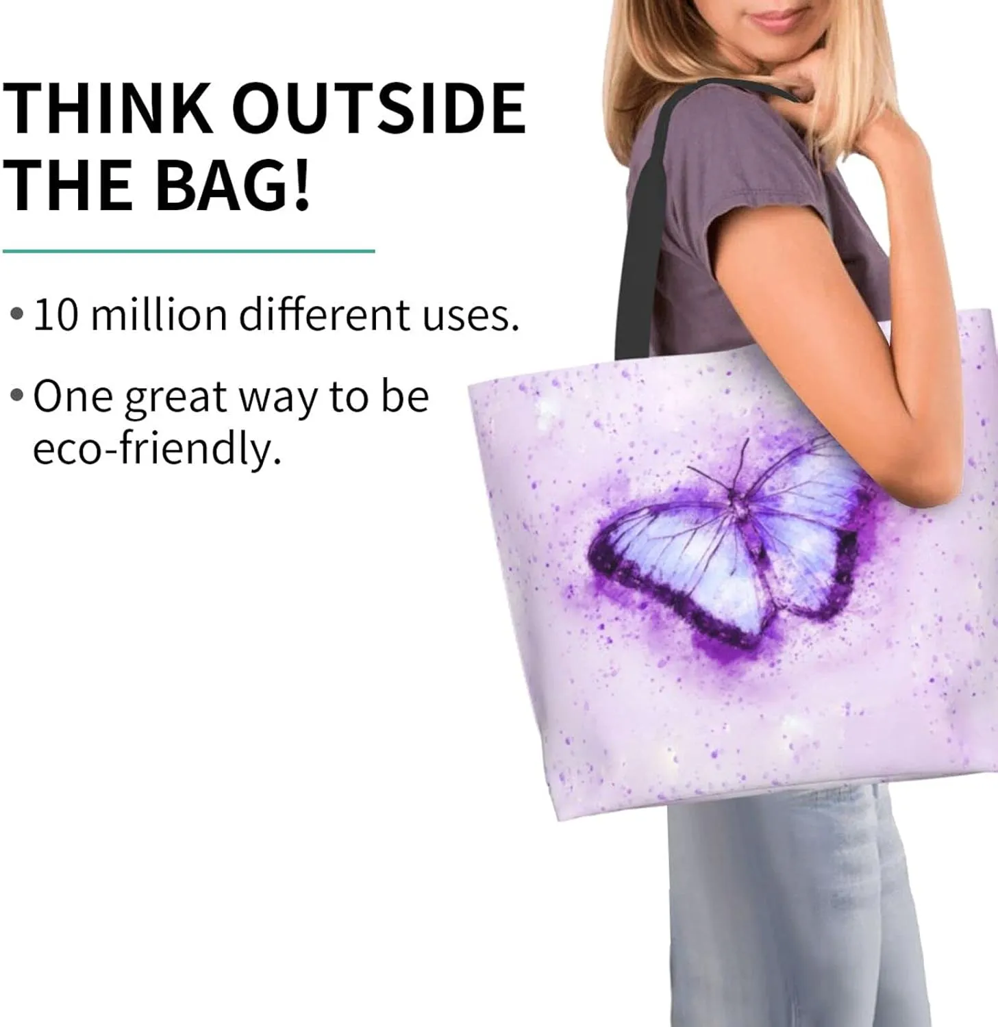 AmerTac Tote Bag Large Women Casual Shoulder Bags Gifts Reusable Waterproof For Weekender Travel Grocery Shopping Outdoor