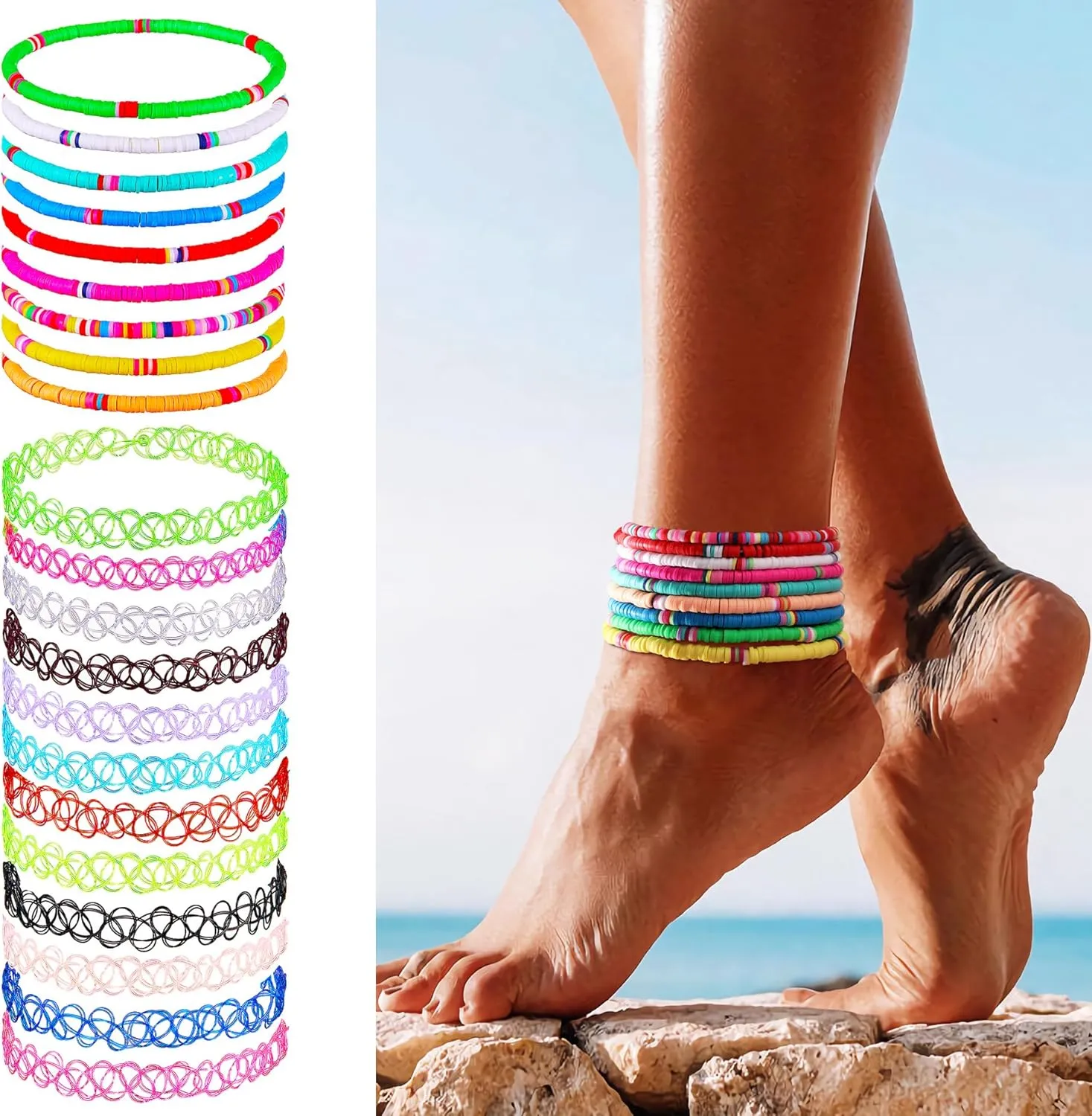 Ankle Bracelets for Women, Handmade Beaded Anklets for Women