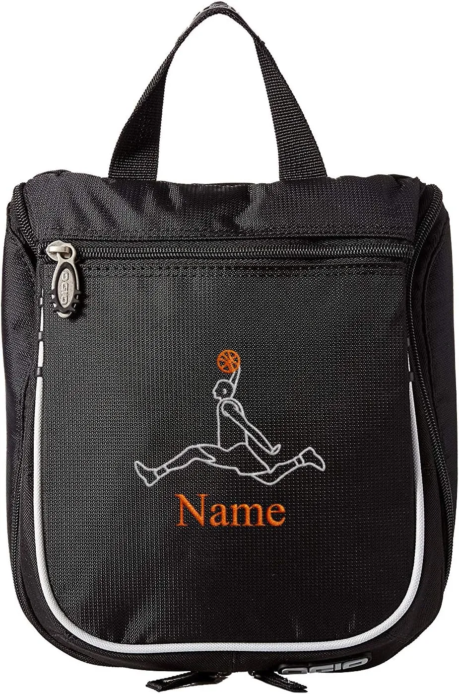 Basketball Toiletry Bag, Personalized Men's Shaving Kit, Hanging Travel Case
