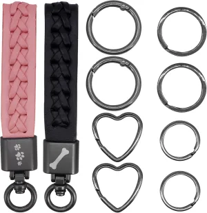 BIHRTC Key Chain keychain Holder Wristlet Keychain Leather Car Keychain Key Rings for Women Men