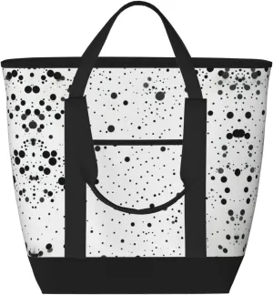 Black And White Dot Women's tote bags and reusable women's beach bags are suitable for travel insulation and cooling bags.