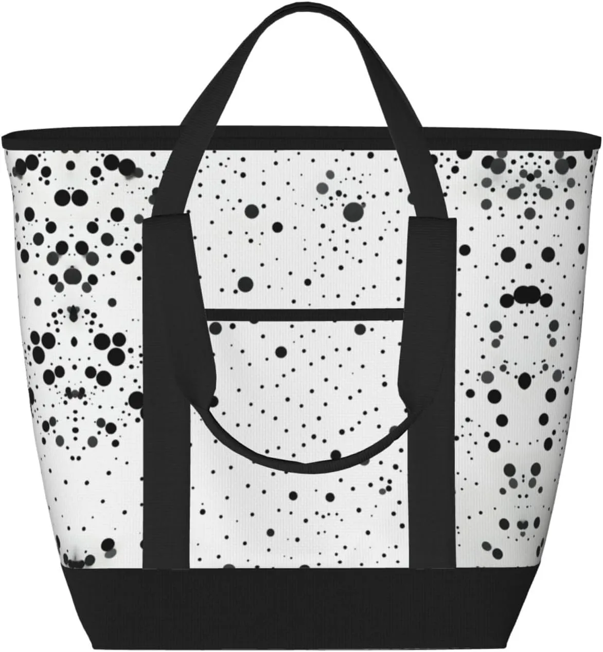 Black And White Dot Women's tote bags and reusable women's beach bags are suitable for travel insulation and cooling bags.