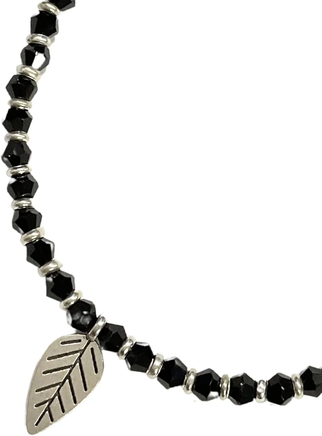 Black Bead Crystal Charm Anklet Bracelet Handmade Simple Summer Beach Waterproof Ankle Foot Chain Bracelets for Women Minimalist Jewelry Adjustable