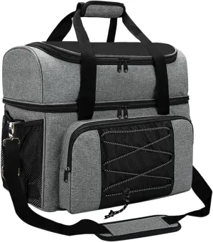 Bowling Bag for 2 Balls, Bowling for Carrier Handbag with Padded Divider for Double Ball & One Pair of Bowling Shoe, 43x22x32cm, As the Picture Shows