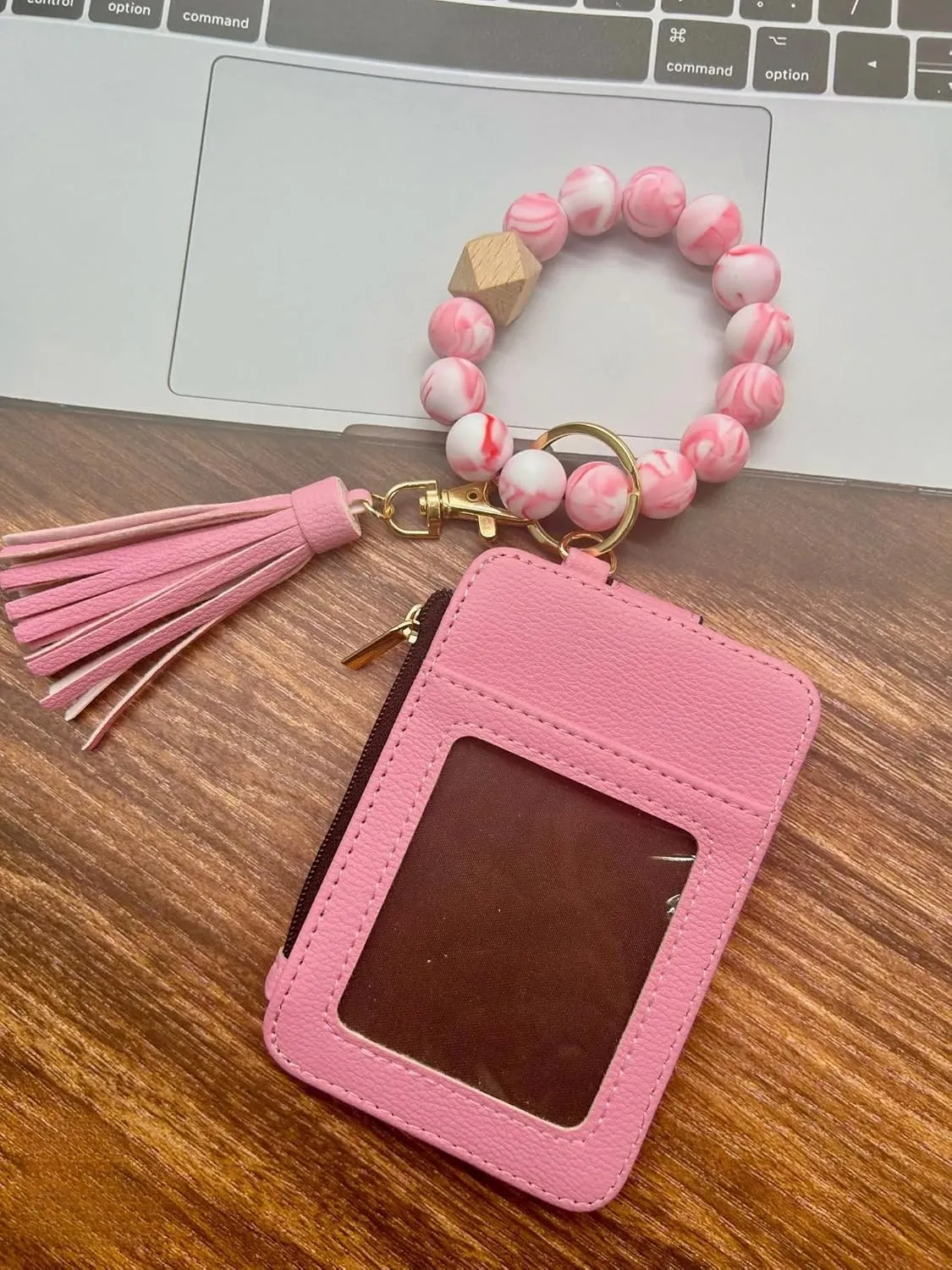 Bright Colors Silicone Beaded Car Key Chain Key Rings Bracelet Wristlet for Women