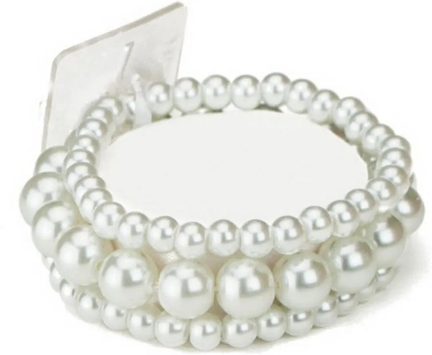 Bubble Pearl Beaded Corsage Wristlet in Sugar White