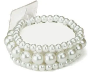 Bubble Pearl Beaded Corsage Wristlet in Sugar White