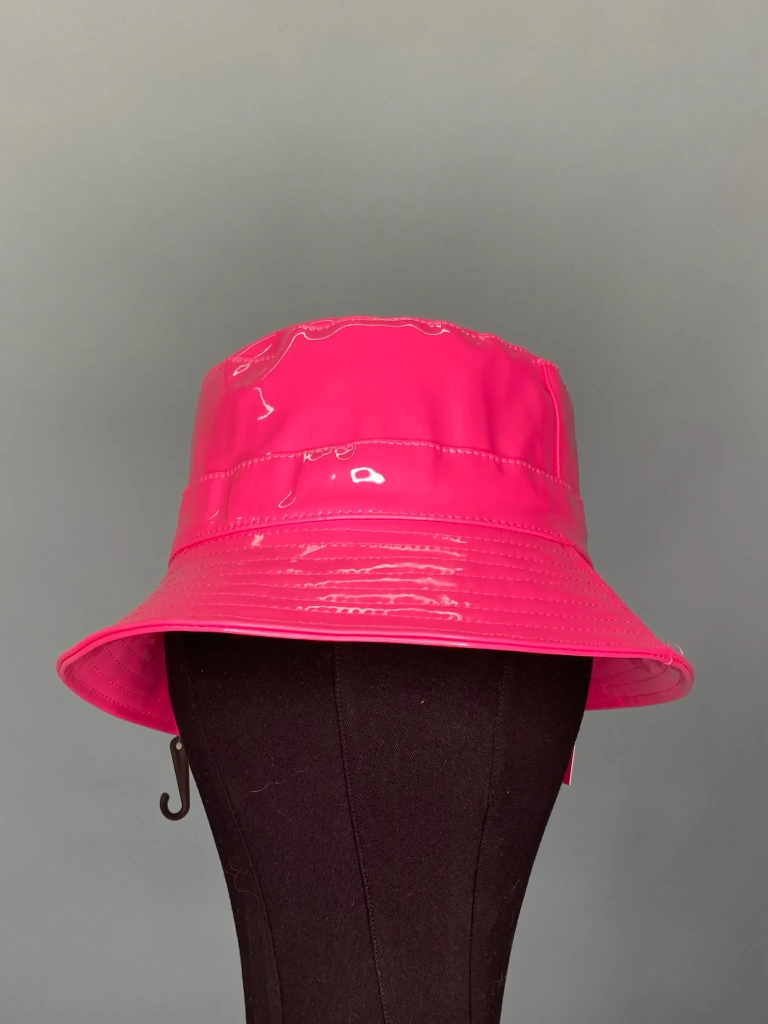 Bubblegum Pink Pleather Bucket Hat