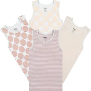 Buyless Fashion Tank Tops for Girls- Sleeveless Cami Tanks Cotton Undershirts for Dance Gymnastics Kids Toddler Size (4 Pack)