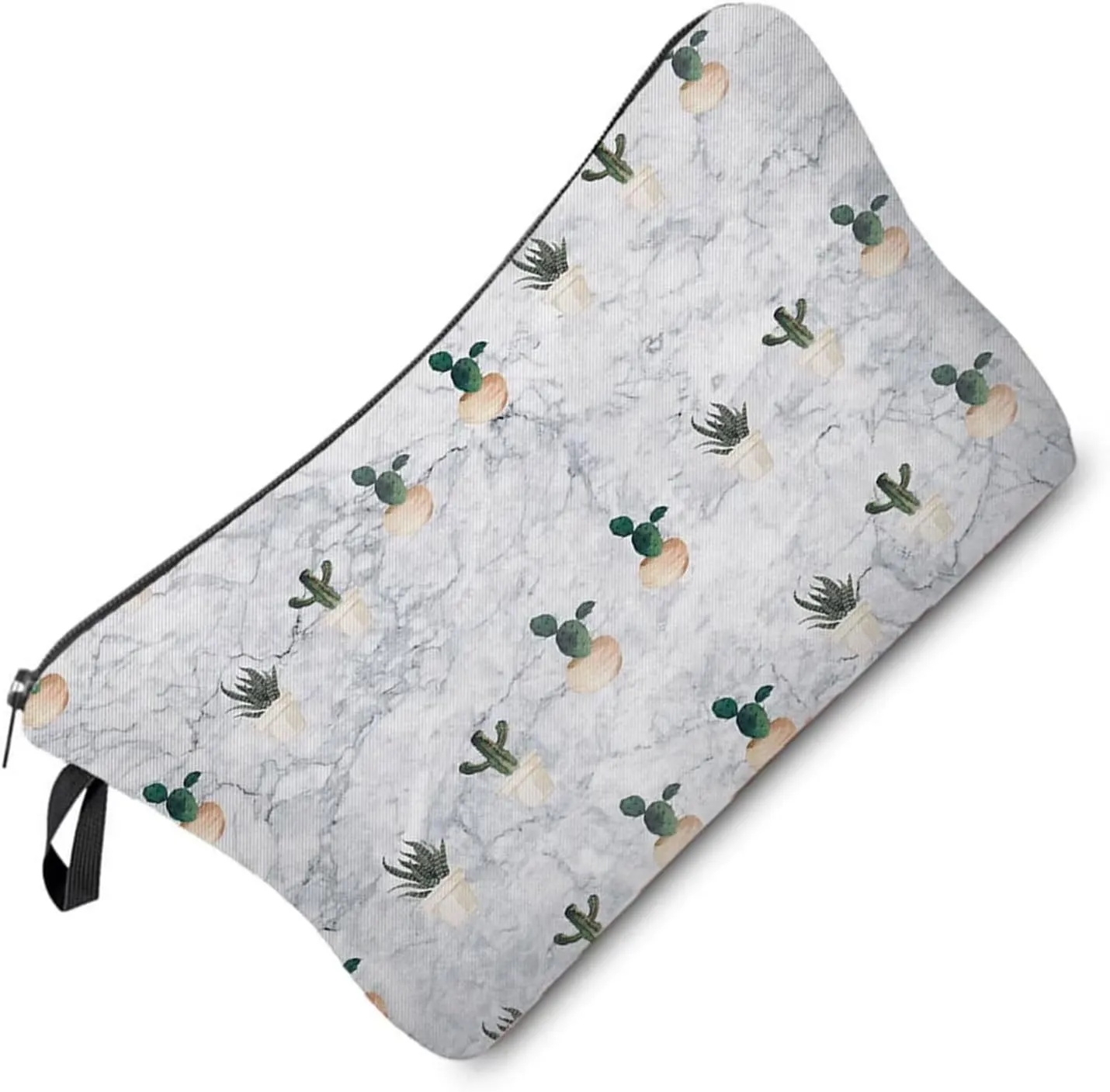 Cactus Makeup Bag Cute Small Organizer Zipper Pouch Simple Aesthetic Cactus Maeble Pattern Cosmetic Bag Birthday Present for Cactus Lovers Women Friends