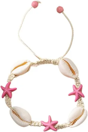 Caiyao Boho Turtle Starfish Shell Evil Eye Beach Ankle Bracelets Necklace Adjustable Summer Ocean Bracelets Jewelry for Women
