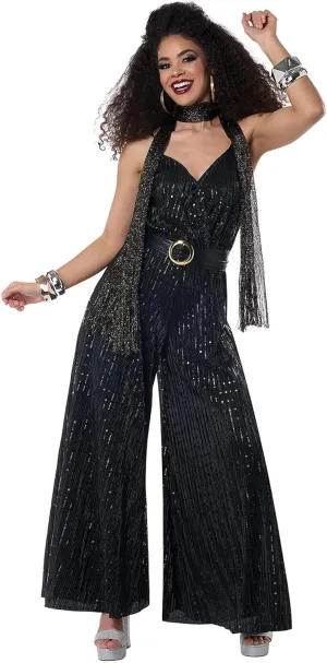 California Costumes, Let's Dance - Disco Jumpsuit, Women's Size Medium, Black