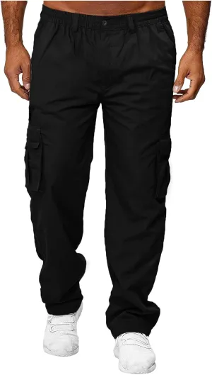 Cargo Work Pant Men Lightweight Casual Combat Cargo Pants Gym Sports Sweatpants with Pockets Loose Fit Joggers