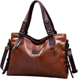 Casual Tote Bag Women Handbags Soft Leather Shoulder Bags Vintage Big Capacity Crossbody Hand Bag For Ladies