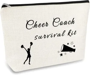 Cheer Coach Gift Cheerleading Makeup Bag Thank You Appreciation Gift for Cheer Teacher Cheerleader Cosmetic Bags Christmas Thanksgiving Graduation Gifts for Cheerleading Coach Travel Makeup Pouch