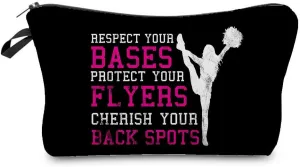 Cheer Squad Makeup Bag Cute Small Makeup Organizer Bag Travel Toiletry Zipper Pouch Birthday Christmas Gift for Cheerleaders Cheer Squad Cosmetic Bag for Women BFF