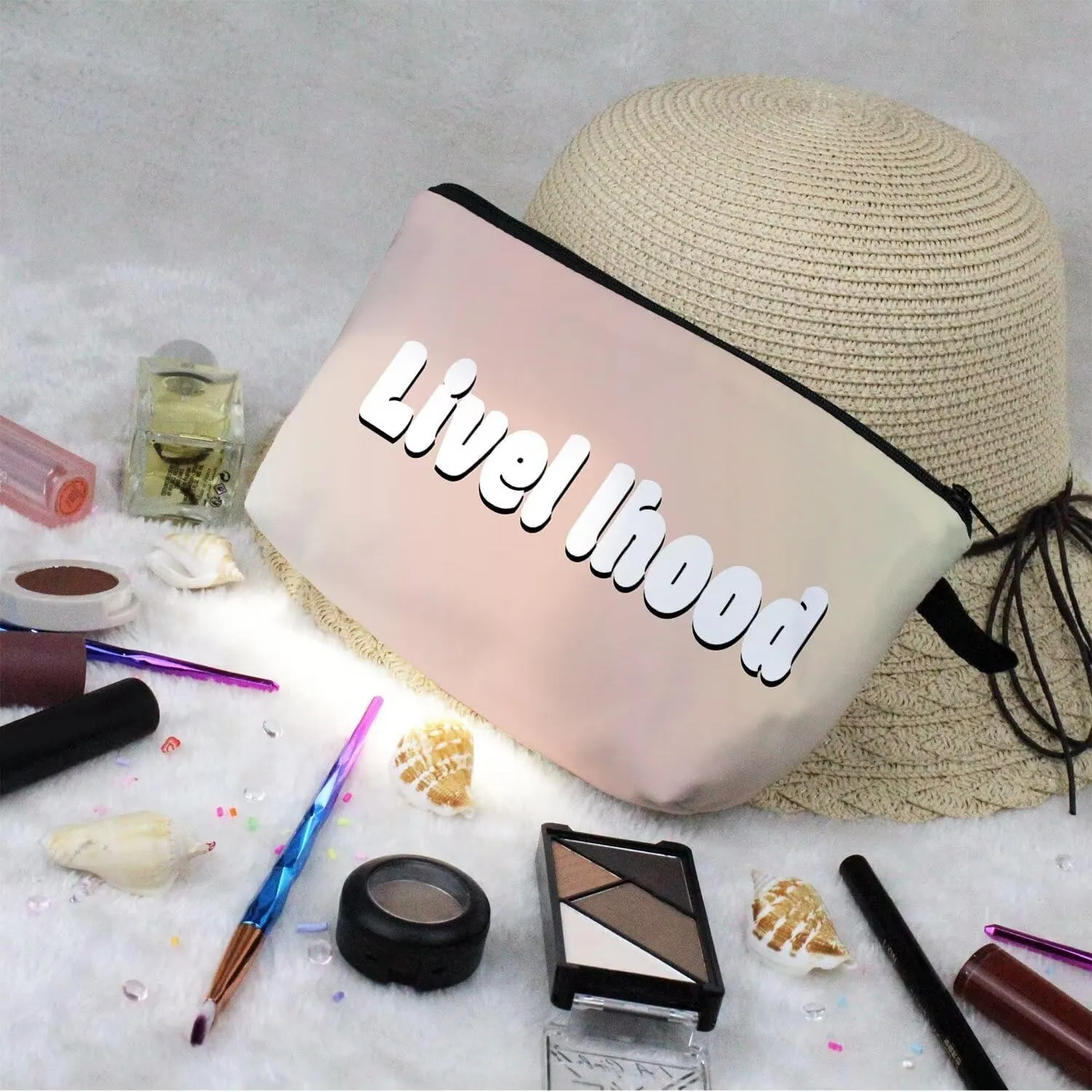 Cheerleader Makeup Bag CheerLeading Organizer Zipper Pouch Cheerleading Jumping Pattern Cosmetic Bag Present for Chearleaders Coach Teammates Women Friends