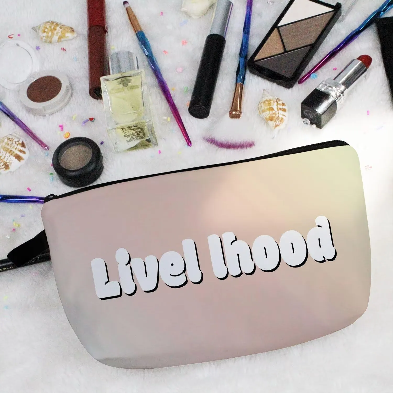 Cheerleader Makeup Bag CheerLeading Organizer Zipper Pouch Cheerleading Jumping Pattern Cosmetic Bag Present for Chearleaders Coach Teammates Women Friends