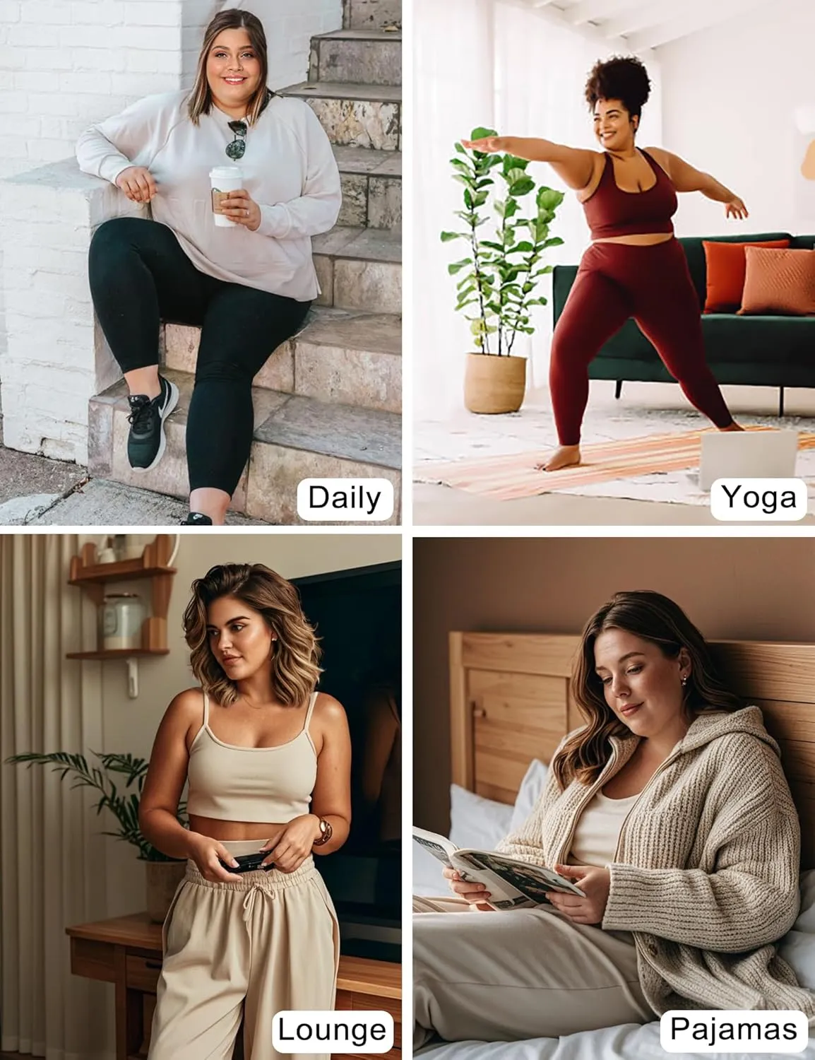 COOTRY Women's Plus Size Wide Leg Yoga Pants Drawstring Stretchy Loose Comfy Palazzo Casual Lounge Pants with Pockets