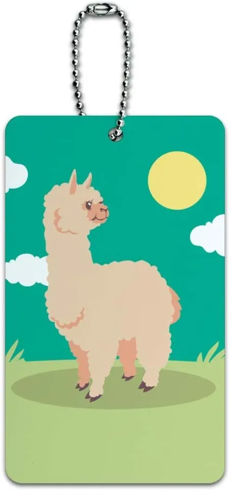 Cute and Fluffy Alpaca Luggage Card Suitcase Carry-On ID Tag