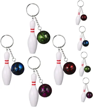 Cute Bowling Pin Keychains Set of 8 for Bowling Lovers Sports Accessory