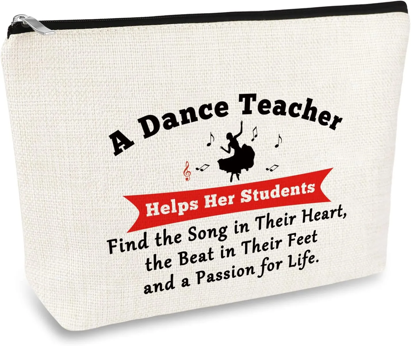 Dance Teacher Appreciation Gift for Women Makeup Bag Dancer Cosmetic Bags Dancer Gifts Dance Team Coach Gift Thanksgiving Christmas Birthday Gifts for Dance Teachers Thank You Gifts Travel Pouch
