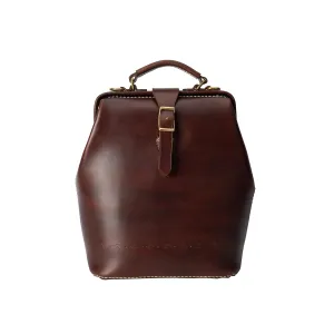 Doctor Bag-Leather Backpack,Hand Stitching Leather Backpack Women, Leather Backpack Men, Large Backpack, Rucksack (chocolate)