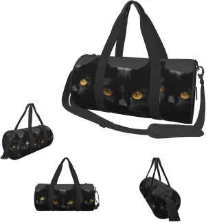 Duffle Bags Black cats eyes Gym Bag for Men Women Waterproof Travel Duffle Bags Convertible Carry on Garment Bag for Travel Sports