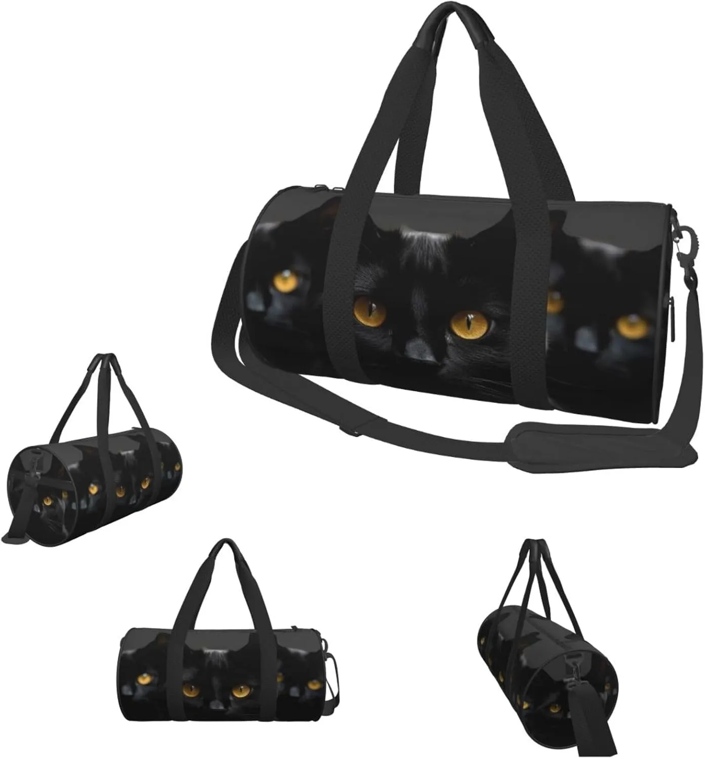 Duffle Bags Black cats eyes Gym Bag for Men Women Waterproof Travel Duffle Bags Convertible Carry on Garment Bag for Travel Sports
