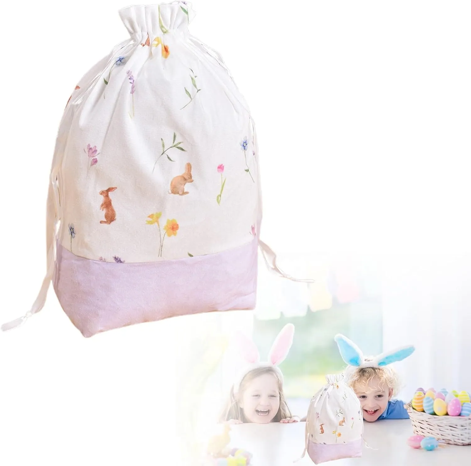 Easter Portable Travel Barrel Cosmetic Bag Multifunctional Toiletry Bucket Organizer Storage Makeup Bag for Women Easter Gift Reusable Fabric Perfect for Birthday Parties