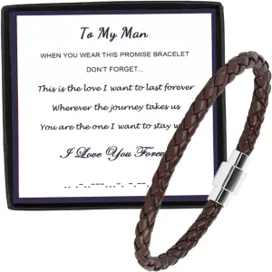 Eigso Unisex Braided Leather Wrap Bracelets for Men Women Stainless SteelClasp Cuff Wristbands for Man Woman Handcrafted Interwoven Rope Wristlet