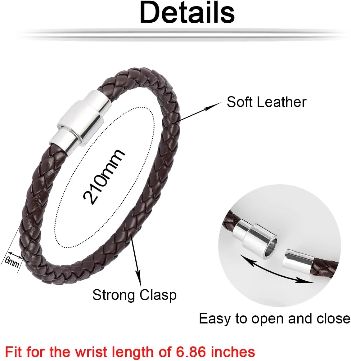Eigso Unisex Braided Leather Wrap Bracelets for Men Women Stainless SteelClasp Cuff Wristbands for Man Woman Handcrafted Interwoven Rope Wristlet