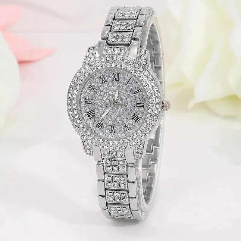 Elegant Women's Analog Wristwatch Set with Quartz Movement