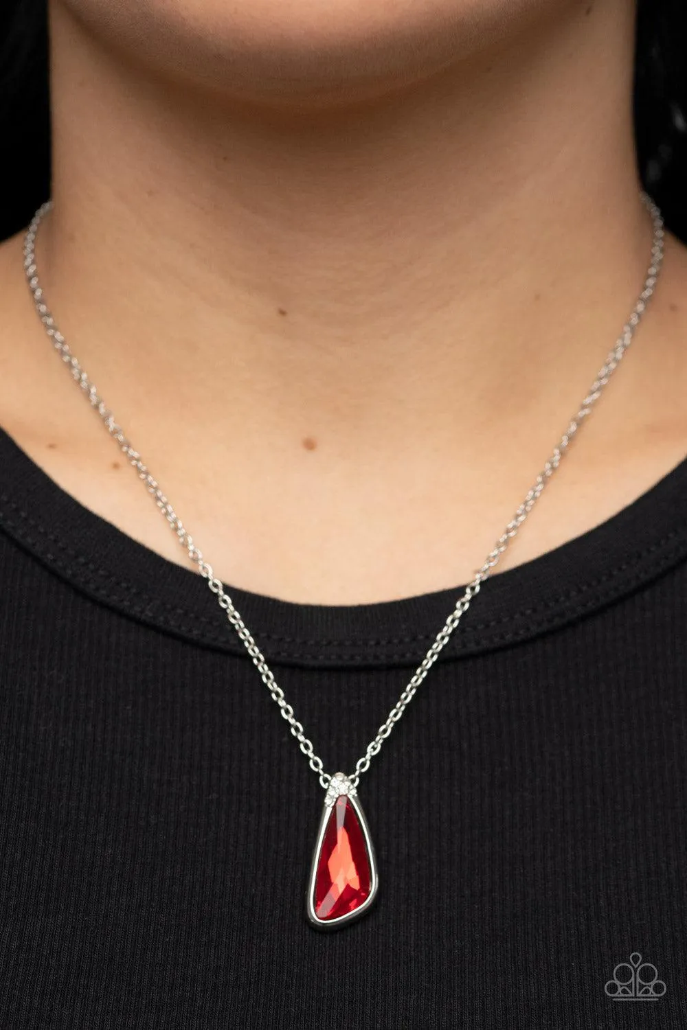 Envious Extravagance Red Rhinestone Necklace - Paparazzi Accessories