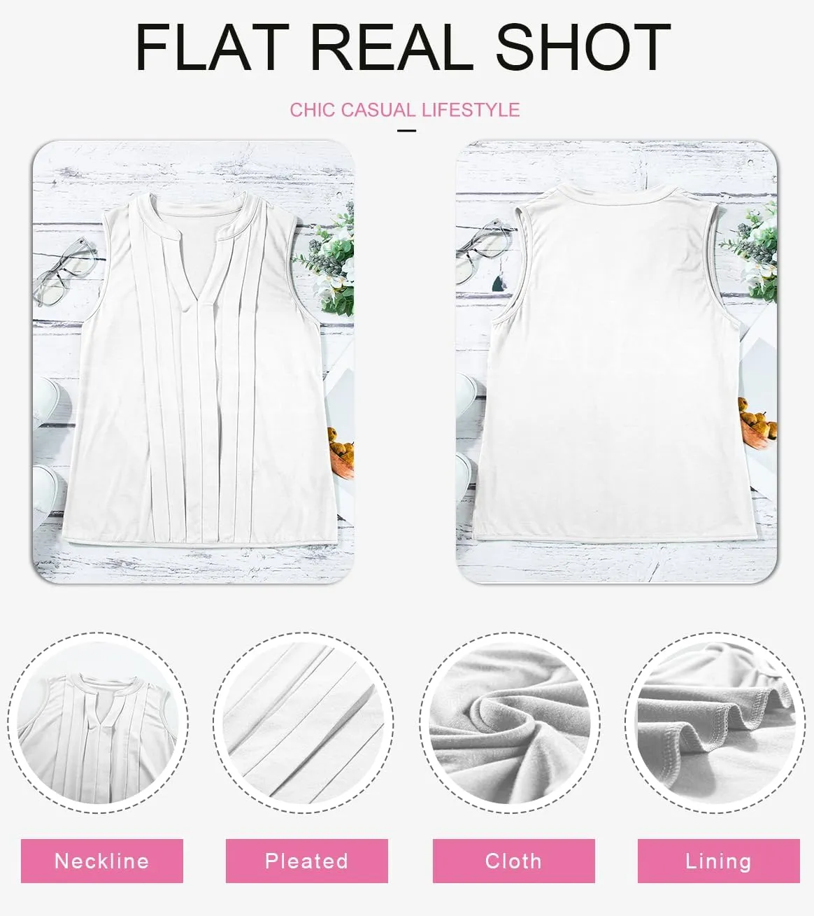 EVALESS Sleeveless Shirts for Womens Fashion 2025 Basic Tank Tops Pleated Drape Dressy Tops Summer Clothes Teacher Outfits