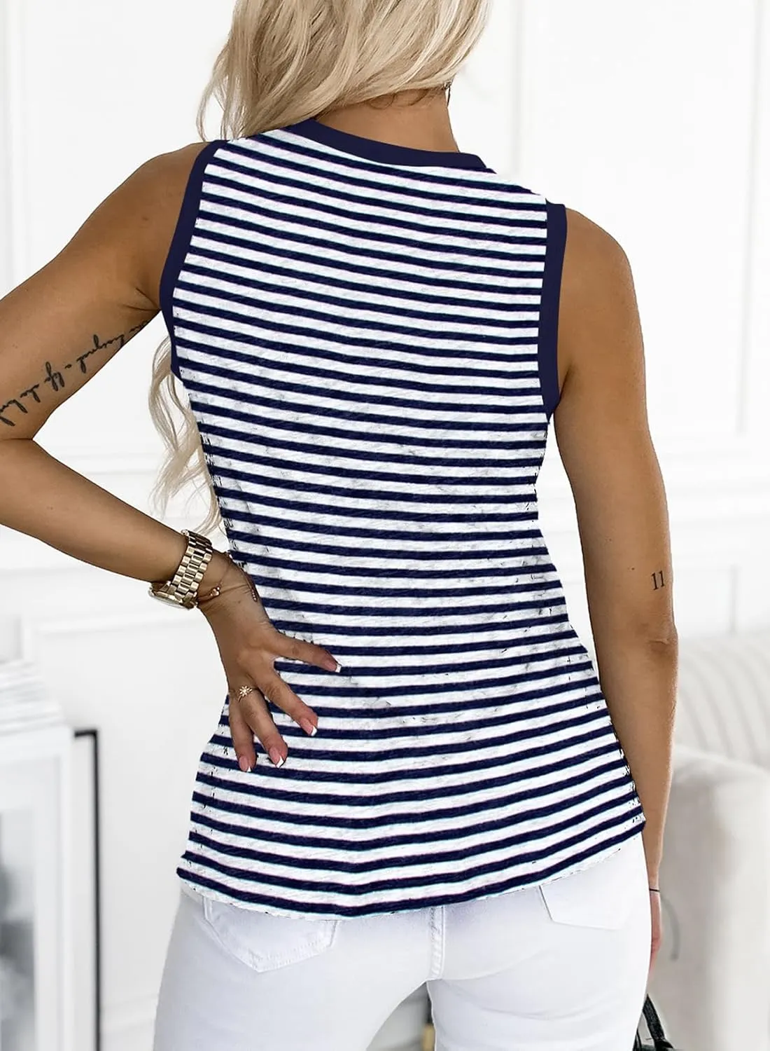 EVALESS Tank Tops for Women 2025 Spring Summer Outfits Cute Polka Dots Sleeveless Tops Loose Fit Shirts